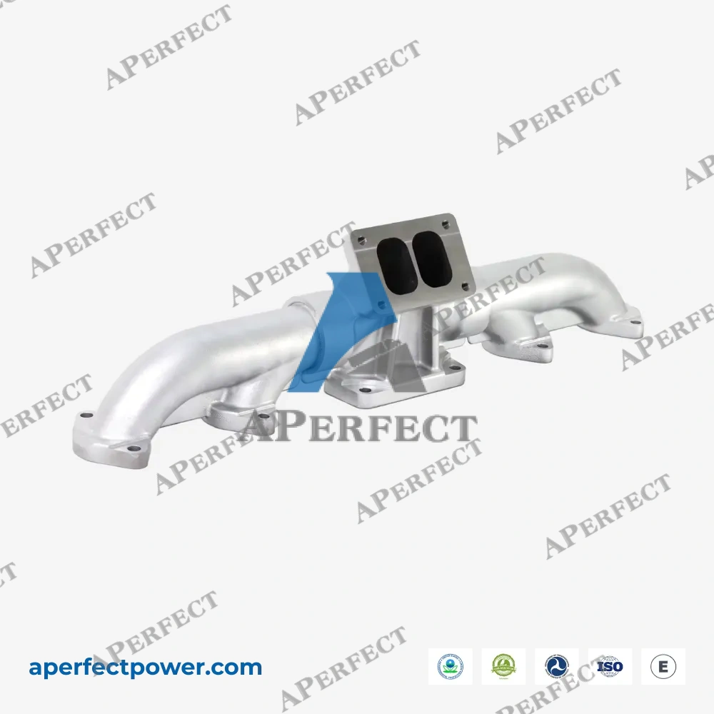 Aperfect exhaust manifold Cummins ISX CM570 angled view