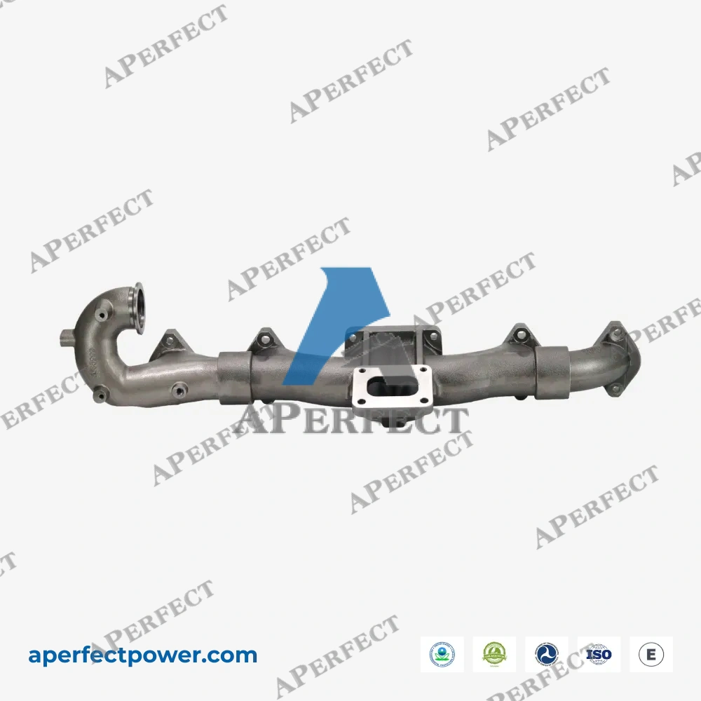 Aperfect exhaust manifold 3687063 Cummins ISX15 angled view