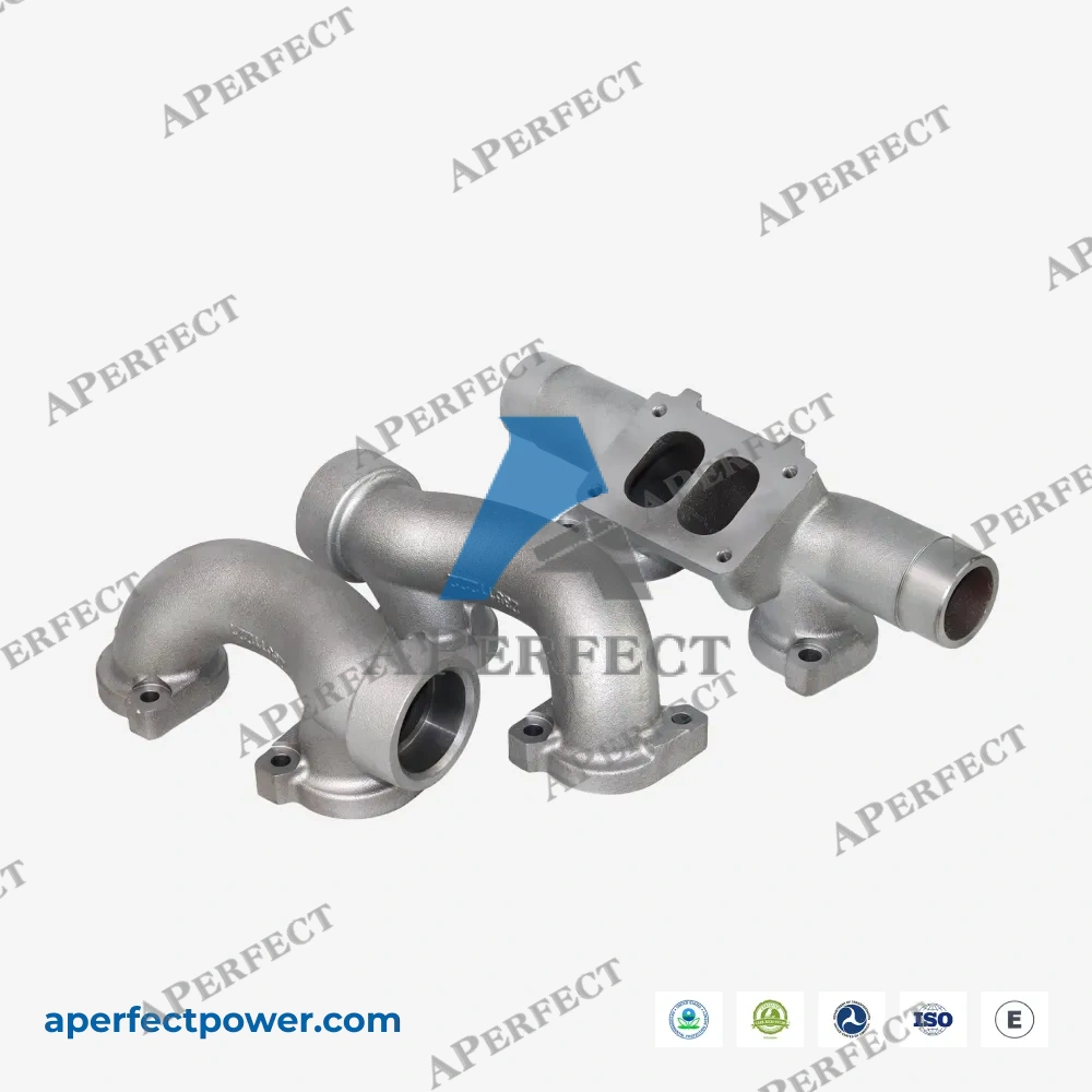 Aperfect exhaust manifold 23512122 Detroit Series 60 angled view