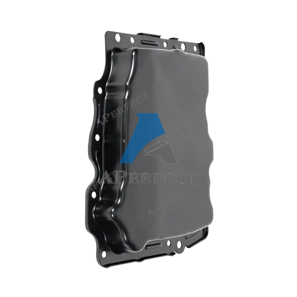 Aperfect oil pan 12654316 Chevy Cadillac Buick angled view