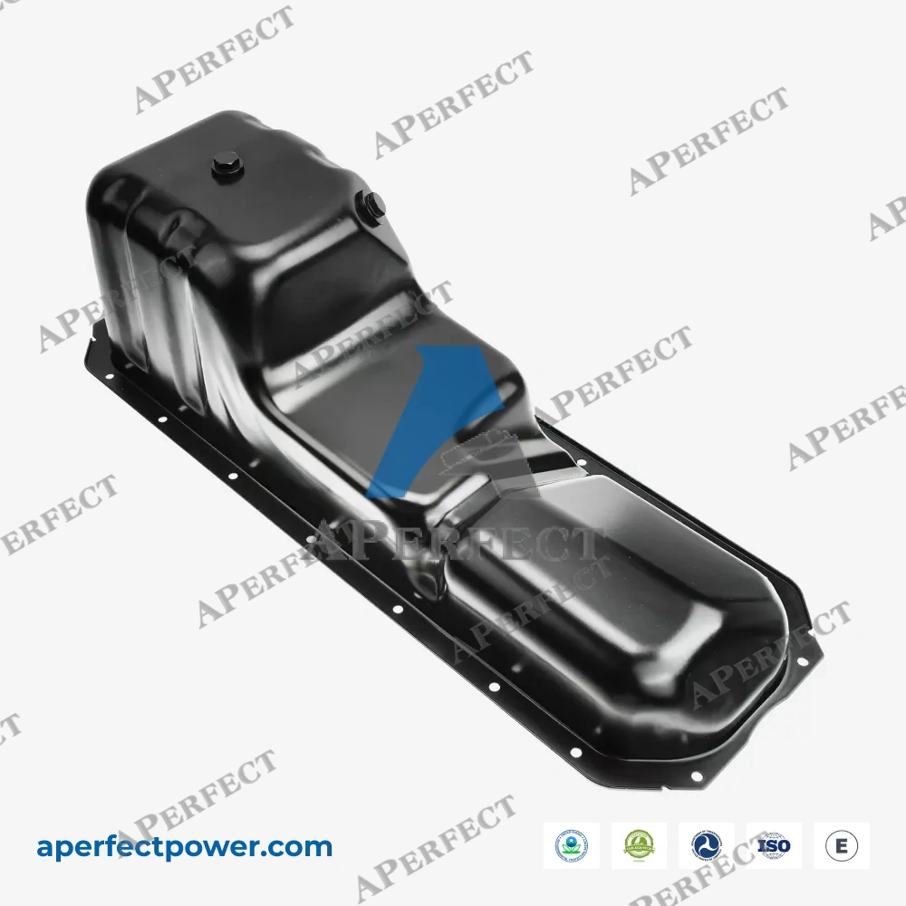 Aperfect oil pan 300580691 International DT466 MaxxForce angled view